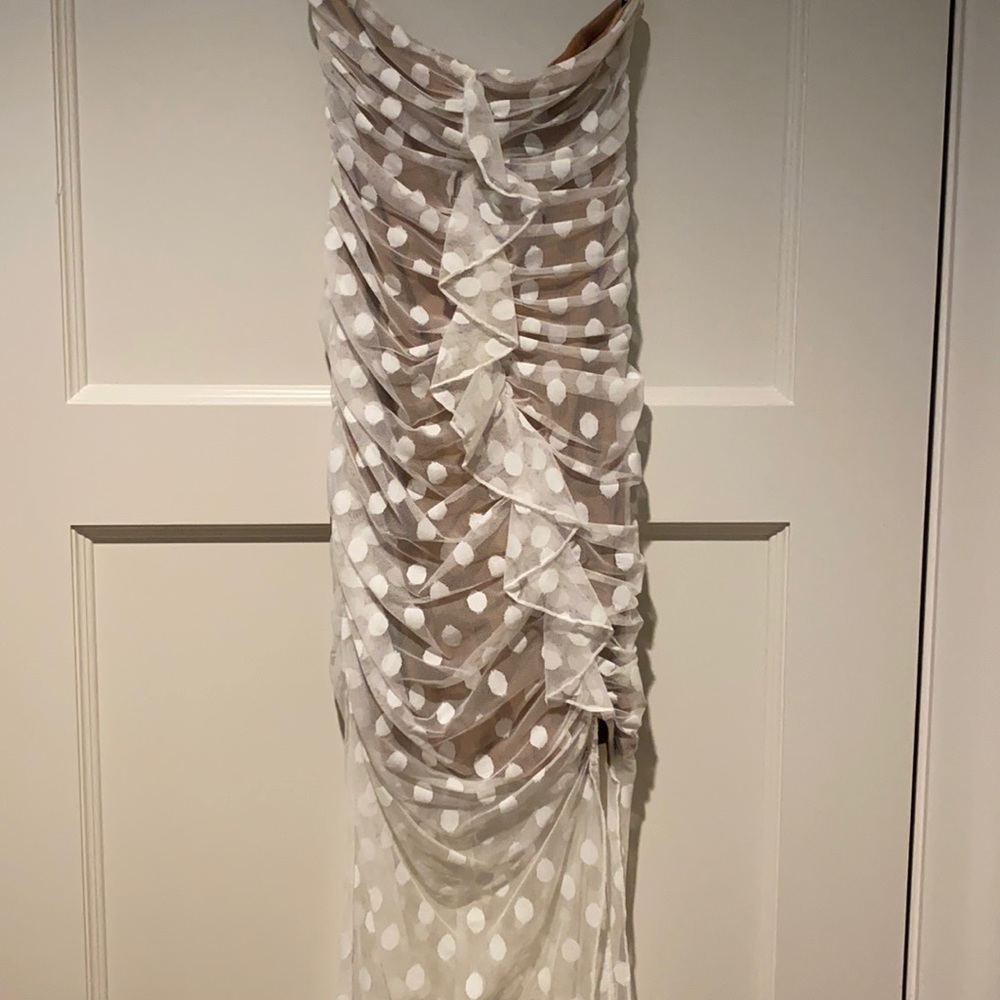 Majorelle white strapless dress